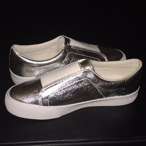 Silver Slip Ons